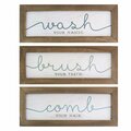 Escenografia Wash Brush Comb Bath Art, Natural Wood, White & Blue - Set of 3 ES3717942